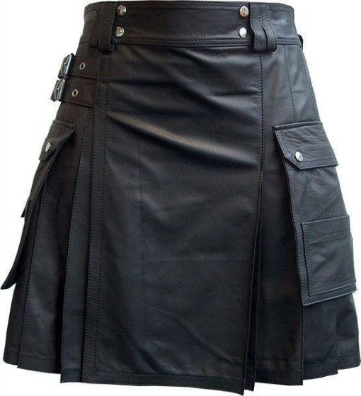 Leather Kilt Black - Image 3