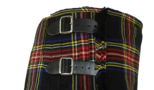Men Black Stewart Tartan Kilt - Image 2