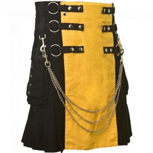 Black Yellow Utility Kilt - Image 2