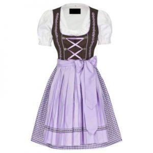 purple and white dirndl dress
