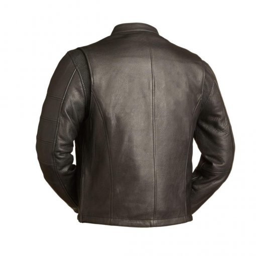 Cafe Racer Leather Jacket - Image 2