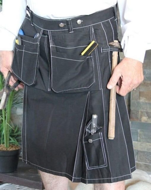 Working Men Black Utility Kilt - Image 2