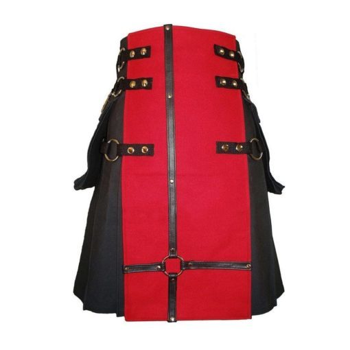 Modern Red Black Utility Kilt