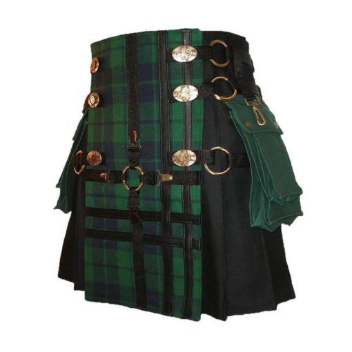 Black Tartan Utility Kilt - Image 2