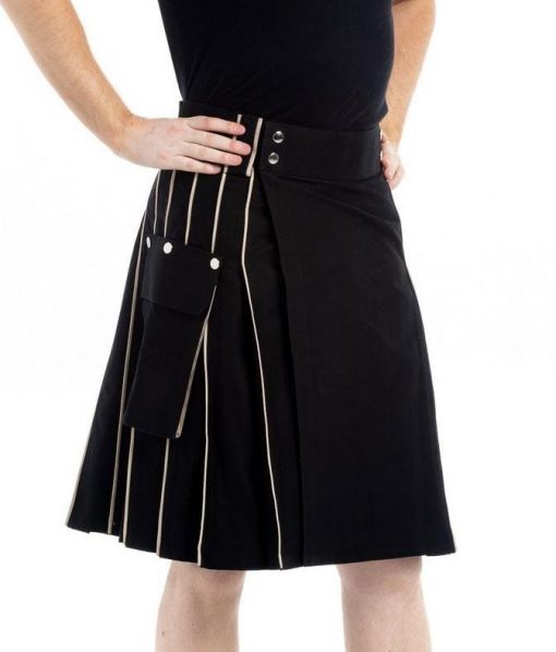 Black Scottish Highland Utility Kilt