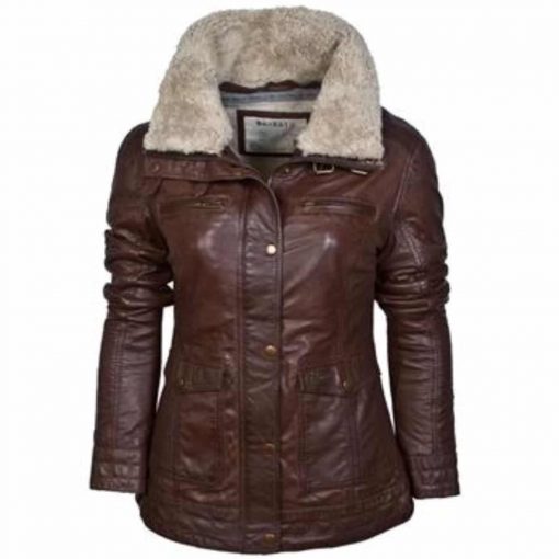 Faux Leather Women Jacket