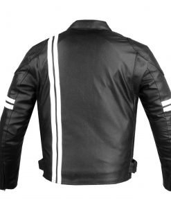 Iron Biker Motorcycle Leather Jacket With Armor Back