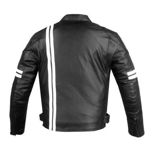 Iron Biker Motorcycle Leather Jacket With Armor Back