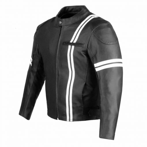 Iron Biker Motorcycle Leather Jacket With Armor Tilt