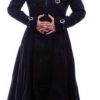 Men Black Hooded Trench Coat Goth Punk Long Jacket Custom Front