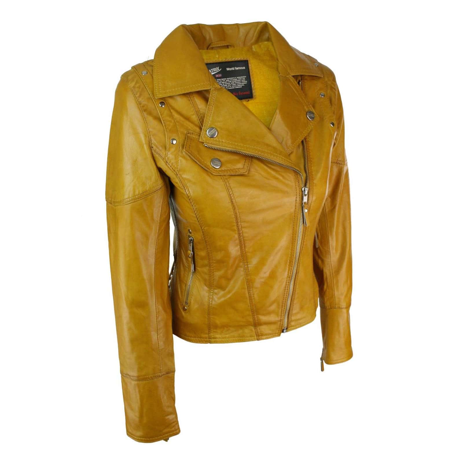 leather jacket yellow