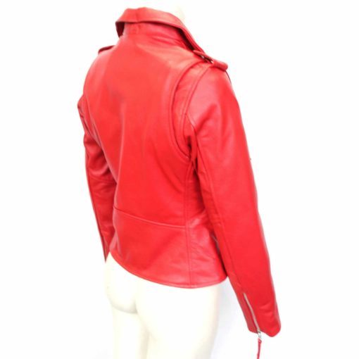 Red Leather Jacket Womens - Image 8