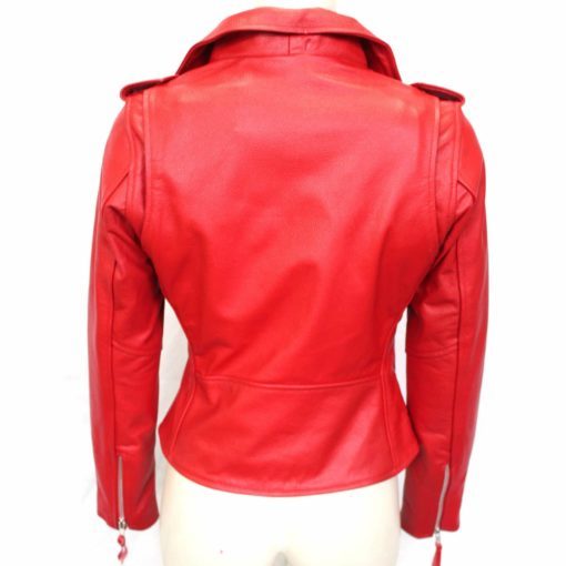 Red Leather Jacket Womens - Image 7