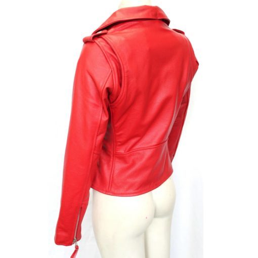 Red Leather Jacket Womens - Image 6