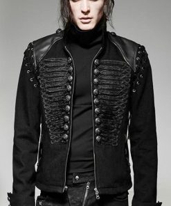 Gothic Military Jacket Jeans Officer Dandy Baroque Embroidery Front