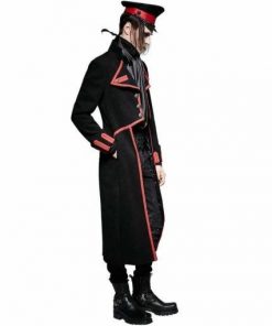 Military Long Coat Jacket Black Red Goth Steampunk Regency Aristoc Side 510x510