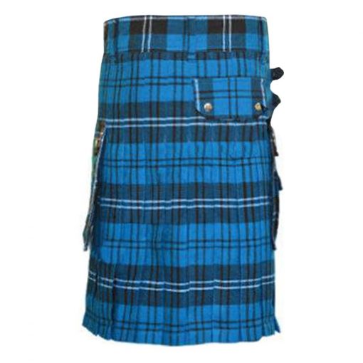 Ramsay Blue Tartan Utility Kilt Back