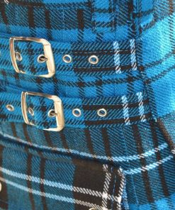 Ramsay Blue Tartan Utility Kilt Closeup