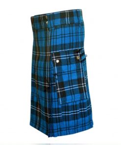 Ramsay Blue Tartan Utility Kilt Tilted