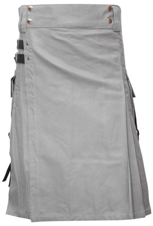 Men grey Utility Kilt
