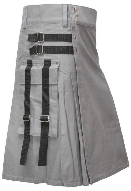 Men grey Utility Kilt 2