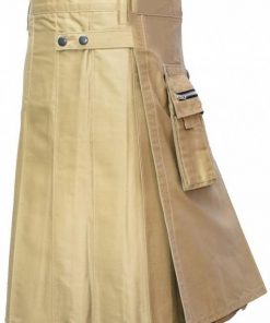 Heavy Duty Cargo Khaki Men Utility Kilt2
