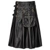 Steampunk Gothic Leather Kilt