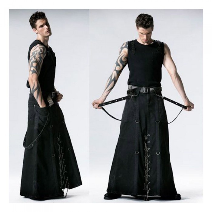 Black Long Gothic Kilt