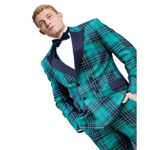 Double-Breasted Tartan Dinner Jacket