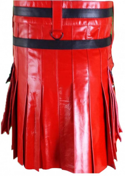 Hybrid Red Leather Kilt - Image 2