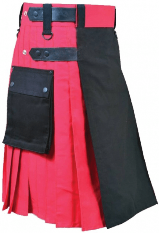 Utility Black Red Kilt