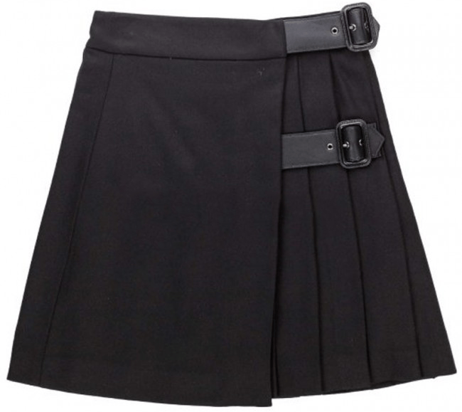 Women Black Tartan Hybrid Skirt