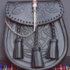 Black Celtic Embossed Leather Sporran