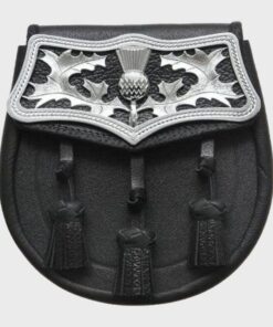 Black Leather Large Thistle Sporran