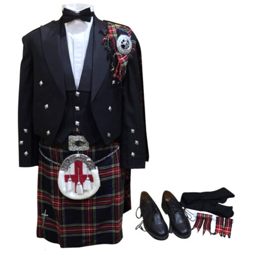 Black Stewart Tartan Kilt Outfit