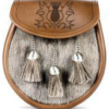 Brown Leather Fur Sporran