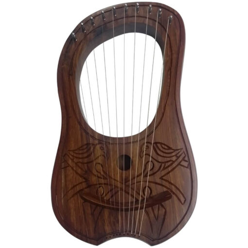 Lyre Harp 2 Birds Design 10 Strings Hand Engraved