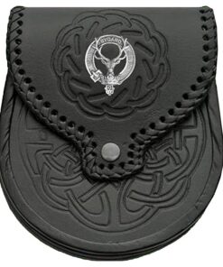 New Black Leather Sporran