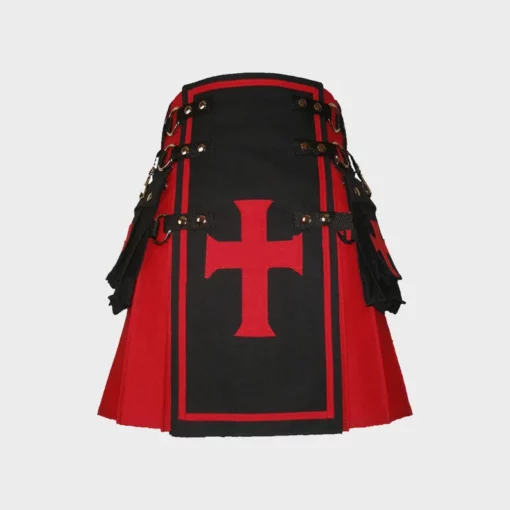 Handmade Kilt Red Black Front Red