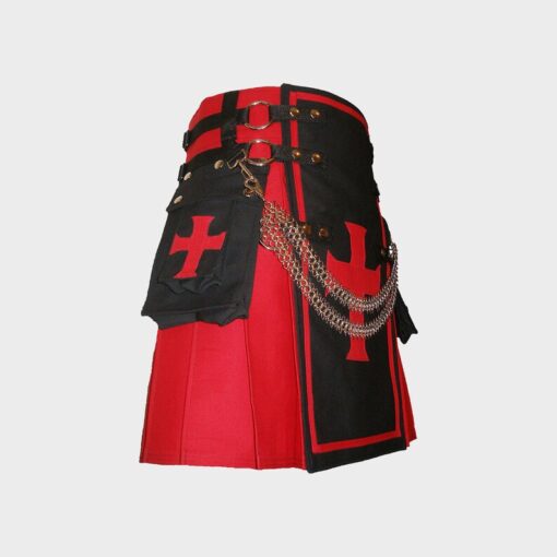 Handmade Kilt Red Black Front Red