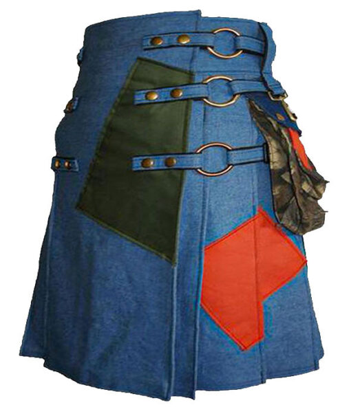 Blue Denim Gothic Kilt - Image 2