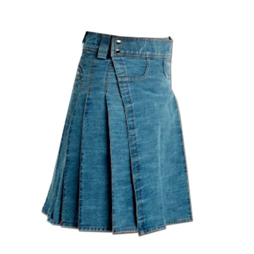 Blue Denim Pocket Kilt - Image 2