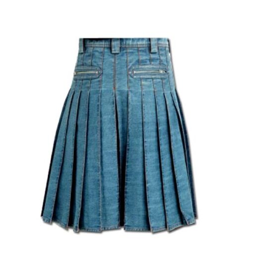 Blue Denim Pocket Kilt - Image 3