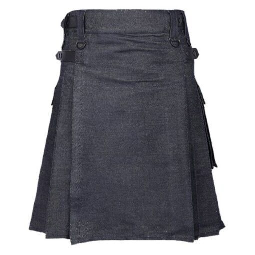 Men Black Kilt Denim - Image 2