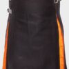 Box Pleated Black Orange Kilt