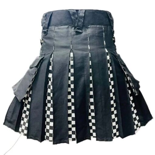 Black Hybrid Cotton Utility Kilt - Image 4