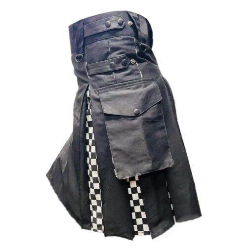 Black Hybrid Cotton Utility Kilt - Image 3