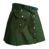 Dark Green Women Utility Kilt
