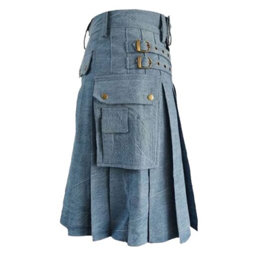 Light Blue Denim Kilt