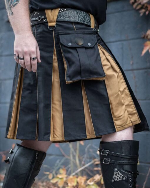 Hybrid Black & Gold Kilt - Image 2